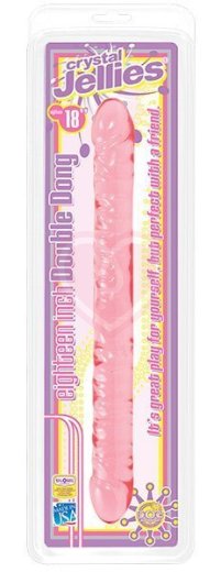 Двухсторонний фаллоимитатор Crystal Jellies 45 см розовый фото 2