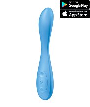 Гибкий вибратор Satisfyer G-Spot Flex 4+ с приложением голубой