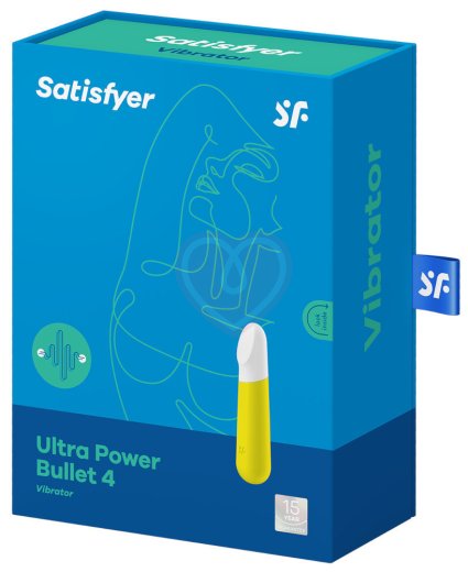 Вибропуля Satisfyer Ultra Power Bullet 4 жёлтая с белым кончиком фото 5