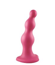 Рельефный фаллоимитатор Strap-On-Me Dildo Plug Beads размер L 14,8 см розовый