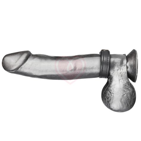 Кожаное кольцо на член на клепках Snap Cock Ring 4 см фото 1