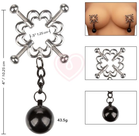 Узорчатые металлические зажимы для сосков Nipple Grips фото 3