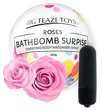 Бомбочка для ванны с вибропулей внутри Bath Bomb Surprise аромат розы