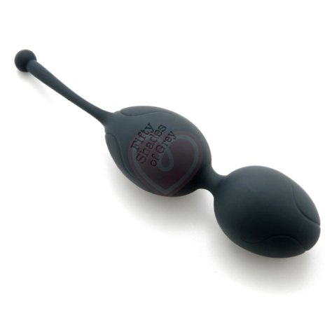 Вагинальные шарики '50 оттенков серого' Delicious Pleasure Silicone Ben Wa Balls чёрные фото 3
