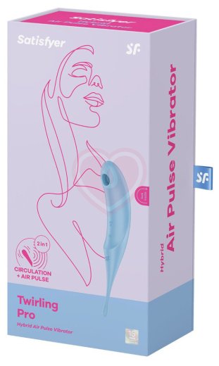 Двухсторонний вакуумный вибростимулятор Satisfyer Twirling Pro голубой фото 5