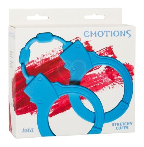 Силиконовые наручники Emotions Stretchy Cuffs голубые фото 2