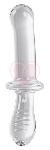 Двухсторонний фаллоимитатор Satisfyer Double Crystal из прозрачного стекла фото 2