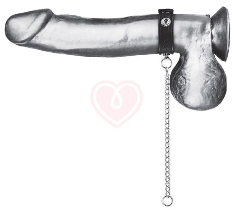Кольцо на пенис с металлическим поводком Snap Cock Ring with Leash фото 1