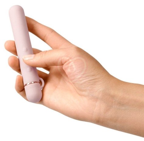Силиконовый мини-вибратор с насадкой Le Wand Baton розовый фото 3