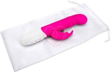 Вибратор-кролик с пульсирующей головкой Slim Shaft Thrusting G-Spot Rabbit розовый фото 10