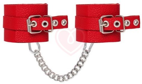 Оковы на ноги с люверсами Pecado BDSM красные фото 2