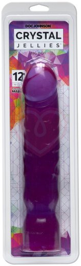Большой фаллоимитатор Crystal Jellies 29 см фиолетовый фото 2