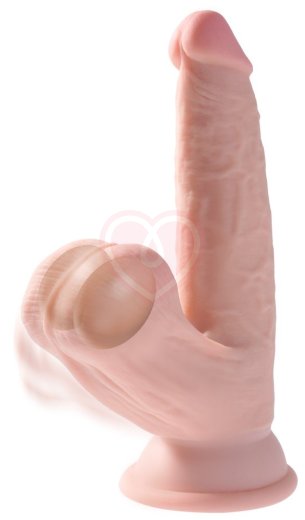 Фаллоимитатор с увеличенной мошонкой King Cock Plus 6 Triple Density 19,5 см фото 5
