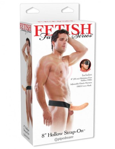 Реалистичный фаллопротез Pipedream Hollow Strap-on 20 см телесный фото 4