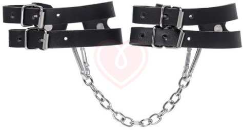 Оковы на ноги из двух ремешков Pecado BDSM черные фото 2