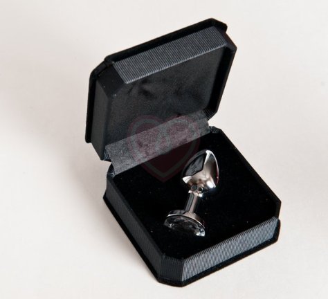 Подарочная малая анальная пробка Jewelry Butt Plug Silver Diamond серебряная с алмазом фото 2