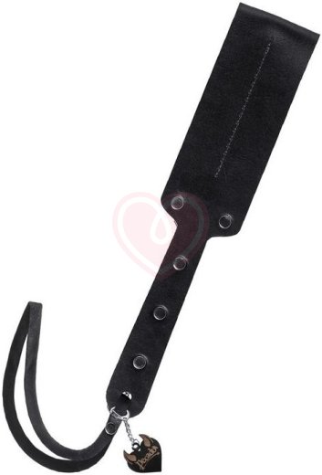 Мягкий паддл из натуральной кожи Pecado BDSM 32 см черный фото 1