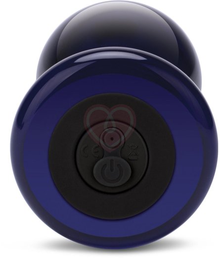 Стеклянная анальная вибропробка с пультом Glas Remote Plug синяя фото 5