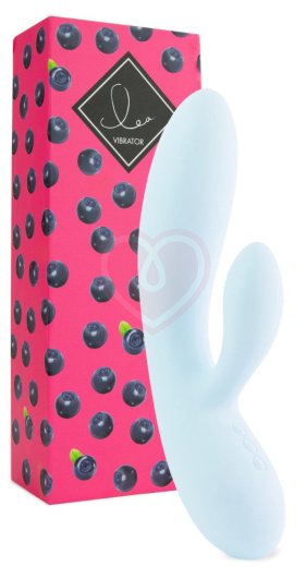 Вибратор с клиторальным стимулятором Lea Rabbit Vibrator Blueberry голубой фото 4