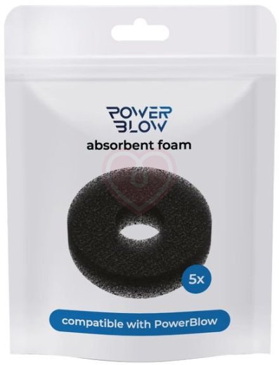 Комплект впитывающих насадок к мастурбатору Kiiroo Powerblow Absorbent Foam 5 шт чёрные фото 1