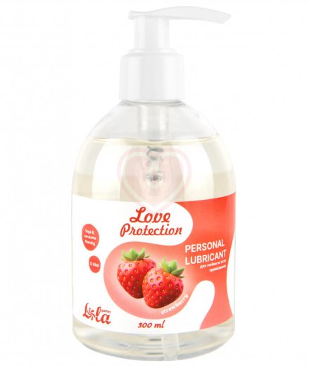 Ароматизированный лубрикант Love Protection Strawberry 300 мл клубника фото 1