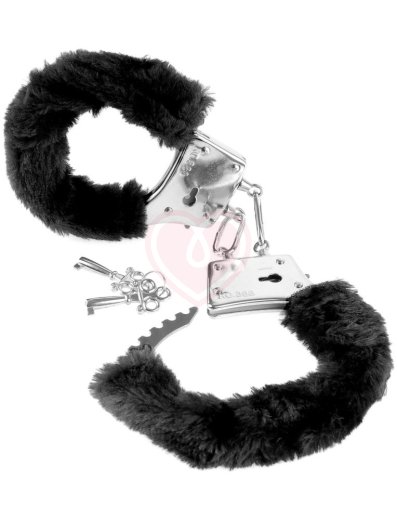 Наручники с мехом Pipedream Beginners Cuffs чёрные фото 1