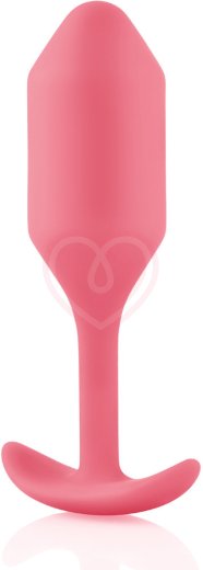 Утяжелённая анальная пробка для ношения b-Vibe Snug Plug 2 малая коралловая фото 3