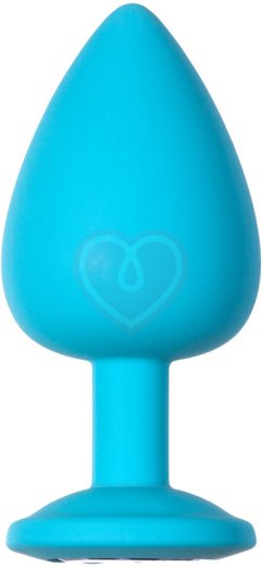 Большая анальная пробка Emotions Cutie Large бирюзовая с фиолетовым кристаллом фото 2
