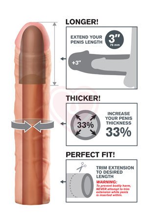 Насадка удлинитель для члена Perfect Extension 23 см телесная фото 2