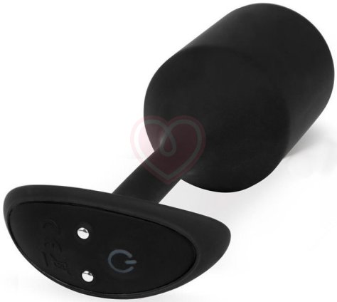 Утяжелённая анальная вибропробка b-Vibe Vibrating Snug Plug 4 большая чёрная фото 2