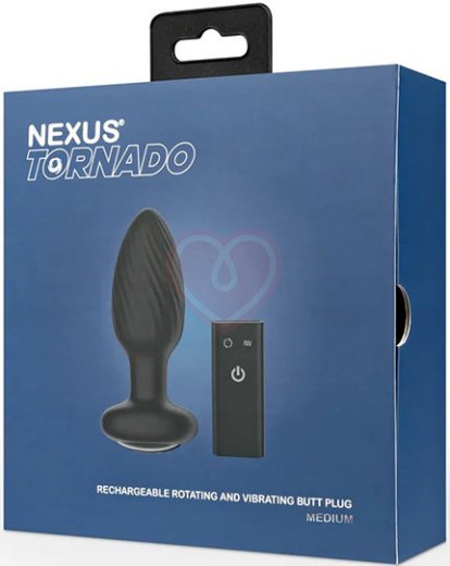 Анальная вращающаяся вибропробка Nexus Tornado Medium чёрная фото 5
