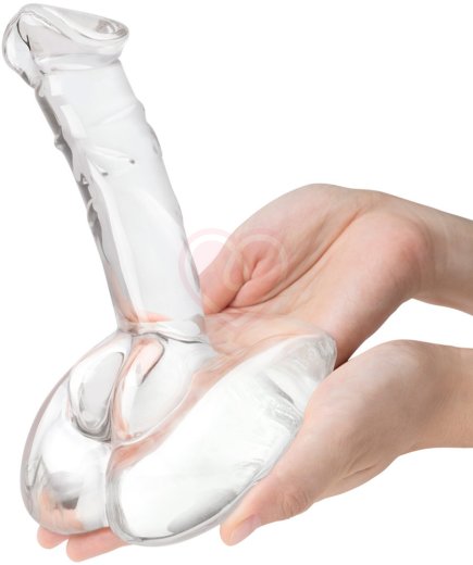 Стеклянный фаллоимитатор на подставке Rideable Standing Glass Cock With Stability Base фото 6