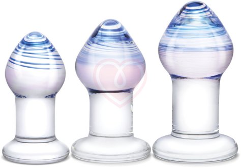Набор стеклянных анальных пробок Glas Pleasure Droplets фото 1