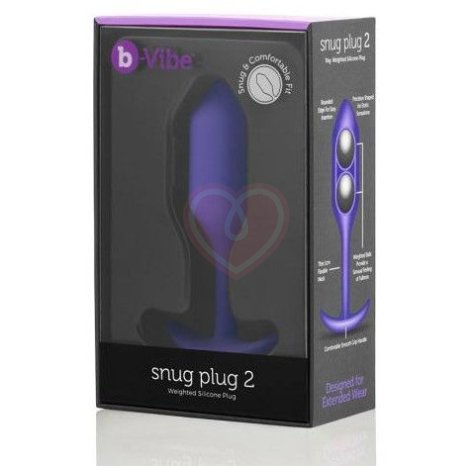 Утяжелённая анальная пробка для ношения b-Vibe Snug Plug 2 малая фиолетовая фото 2