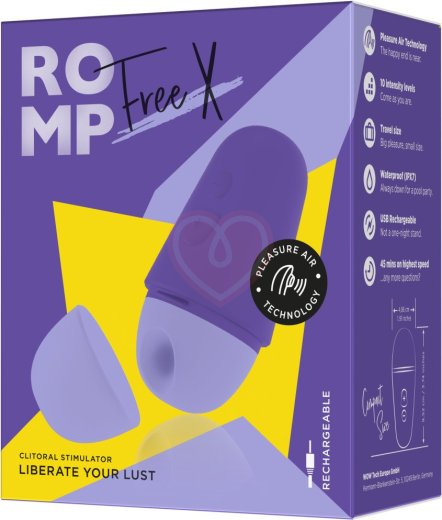 Вакуумный клиторальный стимулятор Romp Free X фиолетовый фото 7