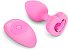 Анальная пробка с кристаллом сердцем и вибрацией b-Vibe Heart Shape Jewel Plug S/M розовая фото 1