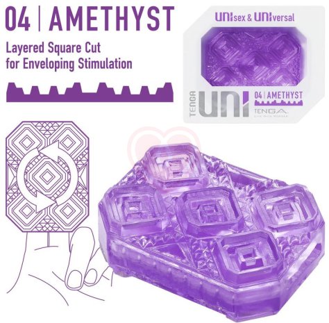 Мини мастурбатор Tenga Uni Amethyst фиолетовый фото 10