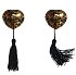 Пэстисы Burlesque Gipsy сердечки из пайеток с длинными кисточками золотые фото 5