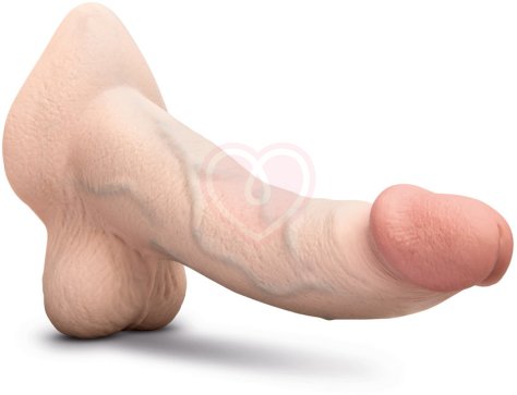 Реалистичный изогнутый фаллоимитатор с мошонкой Slipskin Realstic Curved 20 см телесный фото 9