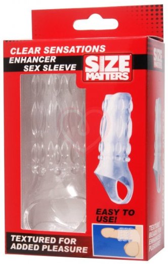 Стимулирующая открытая насадка Clear Sensations Size Matters прозрачная фото 3
