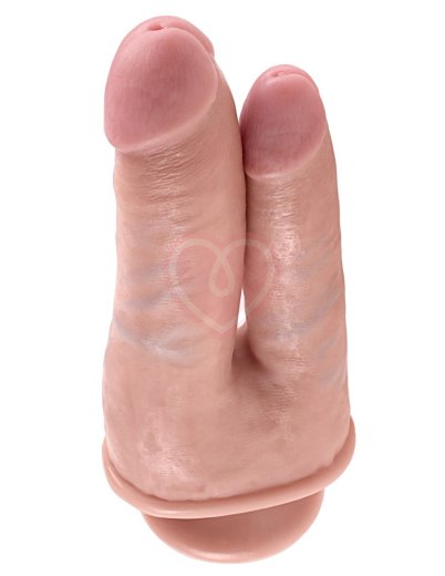 Фаллоимитатор для двойного проникновения King Cock Double Penetrator телесный фото 3