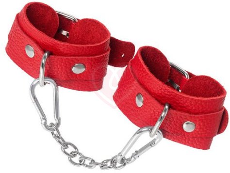 Наручники-браслеты со скругленными углами Pecado BDSM красные фото 3