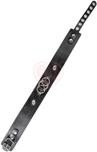 Чокер со связанными кольцами широкий Pecado BDSM черный фото 3