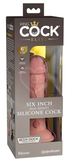 Реалистичный фаллоимитатор King Cock Ellite Dual Density 15 см телесный фото 3