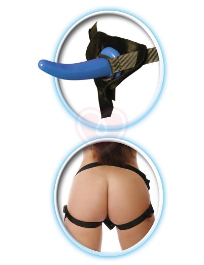 Страпон с анальным стимулятором Pipedream Beginner's Strap-On for Him синий фото 3