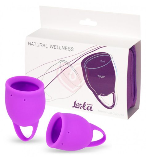 Набор из 2 менструальных чаш Lola Natural Wellness Tulip фиолетовый фото 2