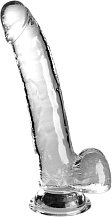 Гелевый фаллоимитатор с мошонкой King Cock Clear 20 см прозрачный