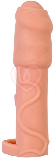 Насадка удлинитель с закрытой головкой и кольцом на мошонку XLover by Toyfa телесная фото 3