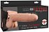 Полый реалистичный фаллопротез с вибрацией Hollow Rechargeable Strap-on with Balls 20 см телесный фото 6