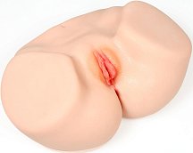 Мастурбатор-полуторс с вагиной и анусом Onahole Real Vagina с двойным слоем